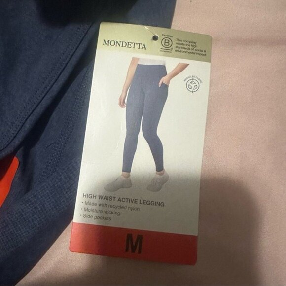 Mondetta Performance Luxury High Waist Leggings Navy Blue Size M Activewear - Picture 10 of 11